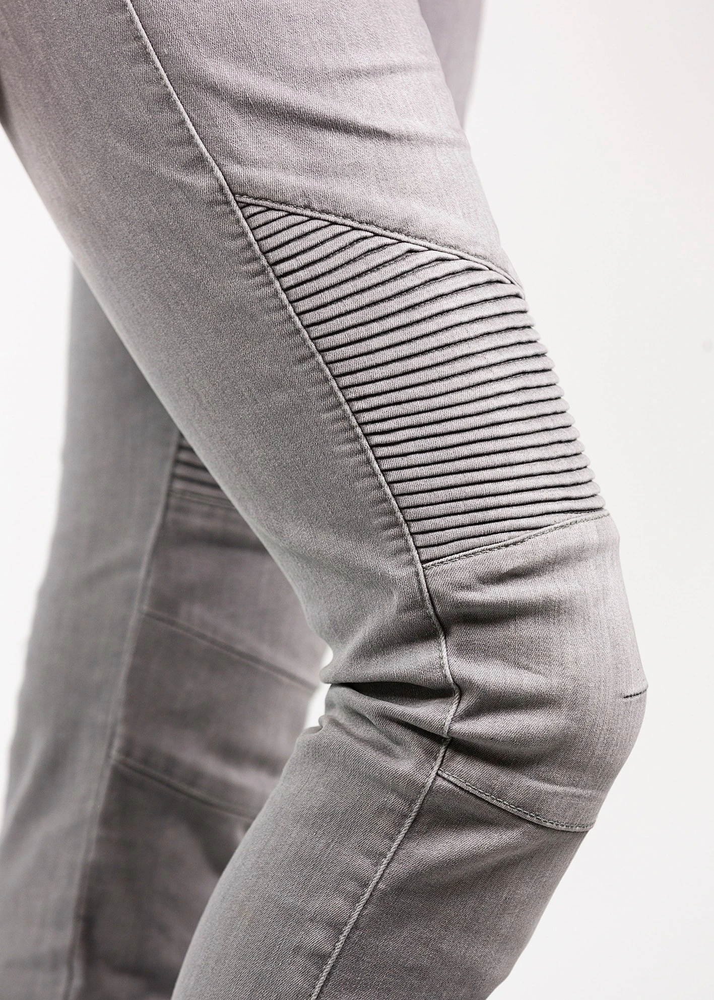 John Doe Betty Biker Jeans Light Grey - Afbeelding 5