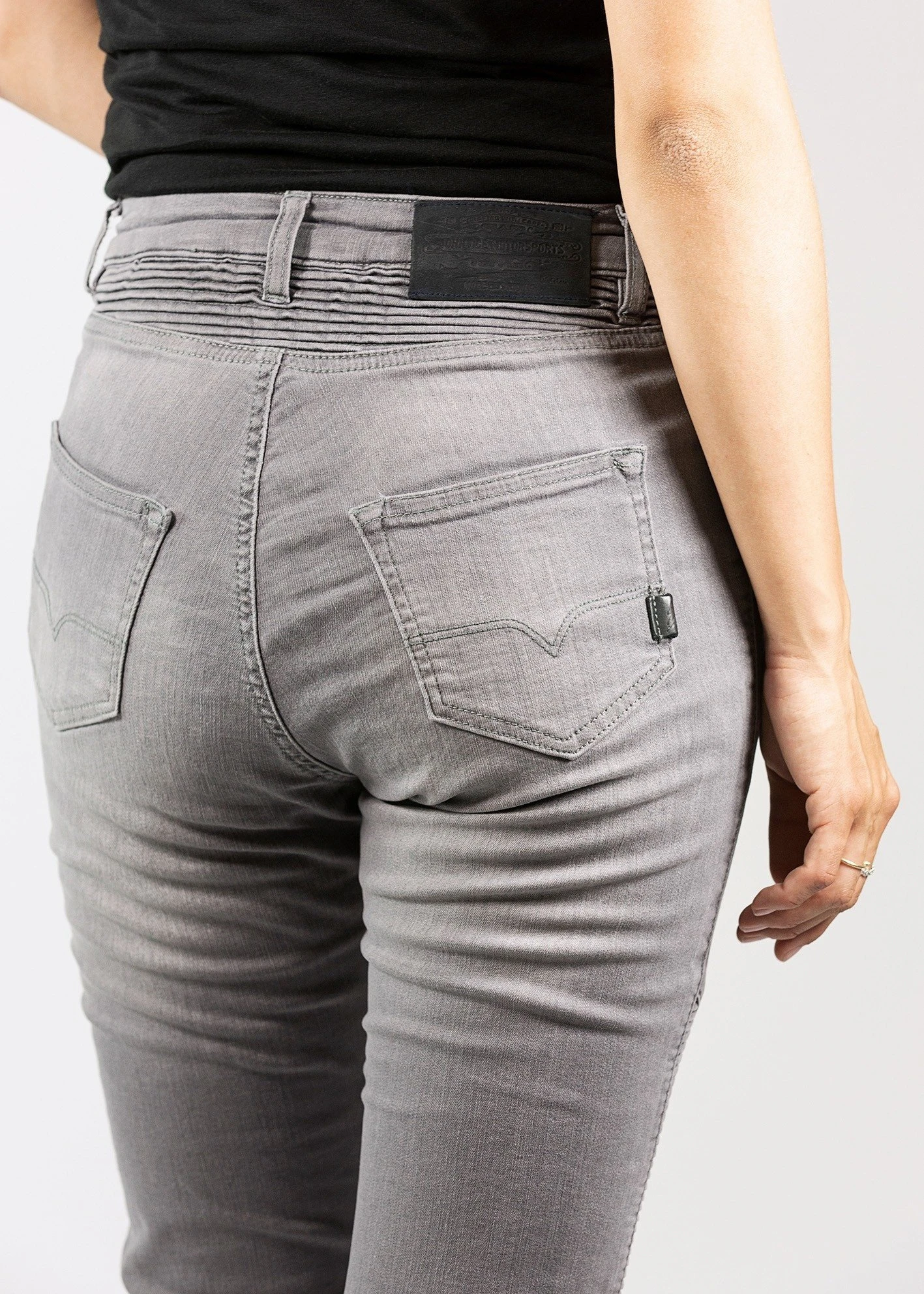 John Doe Betty Biker Jeans Light Grey - Afbeelding 6