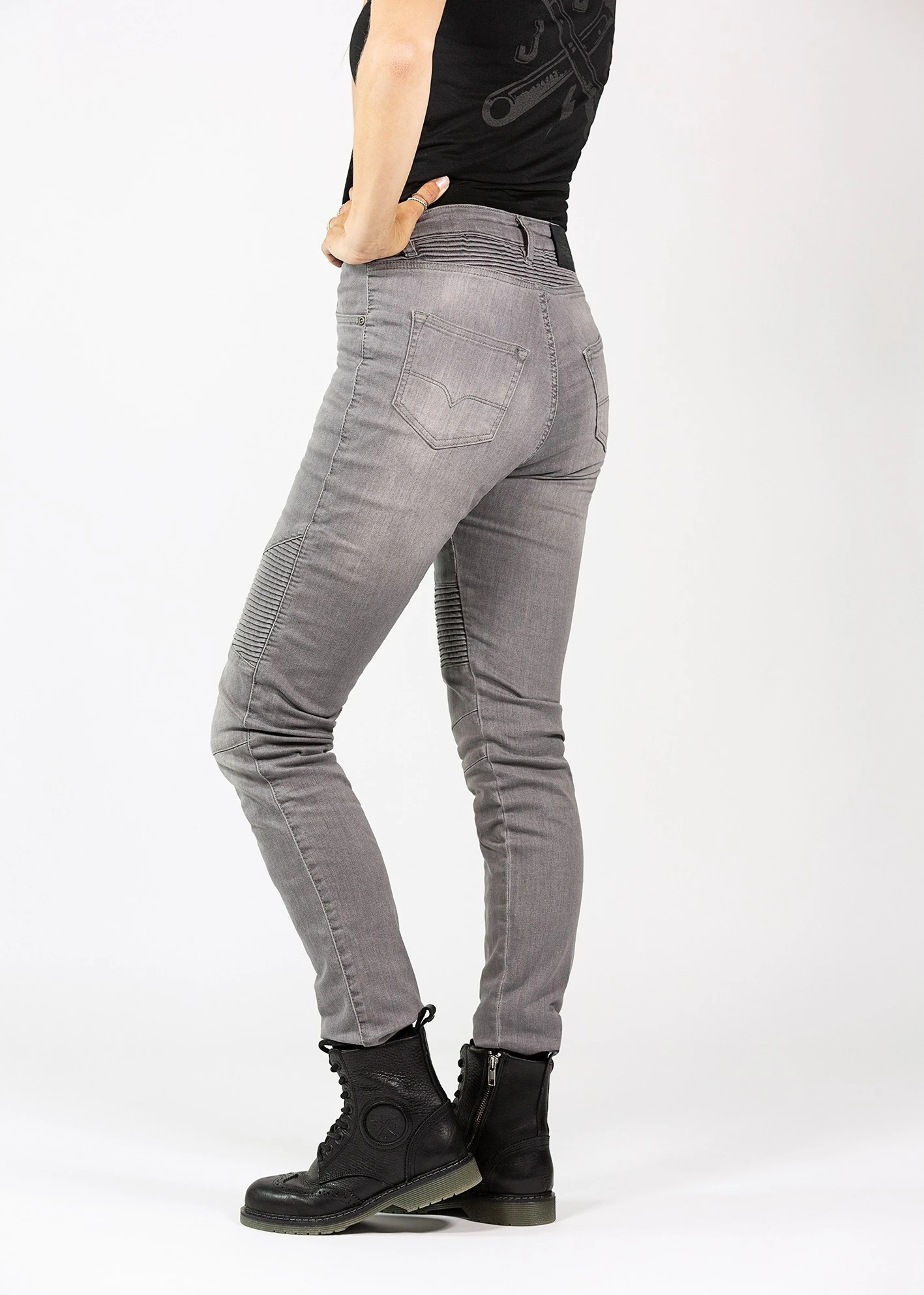 John Doe Betty Biker Jeans Light Grey - Afbeelding 9